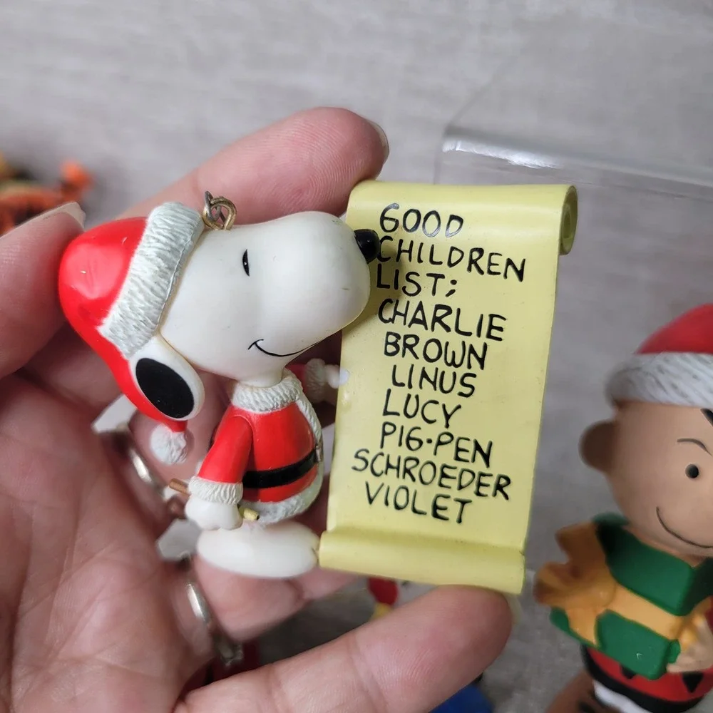 Vintage Peanuts Snoopy Charlie Brown Christmas Ornament 5pc Kurt Adler Figurine